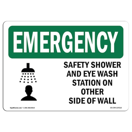 OSHA Emergency Sign - Safety Shower and Eye Wash Station with Symbol | Rigid Plastic Sign | Protect Your Business, Work Site, Warehouse | ?Made in The USA